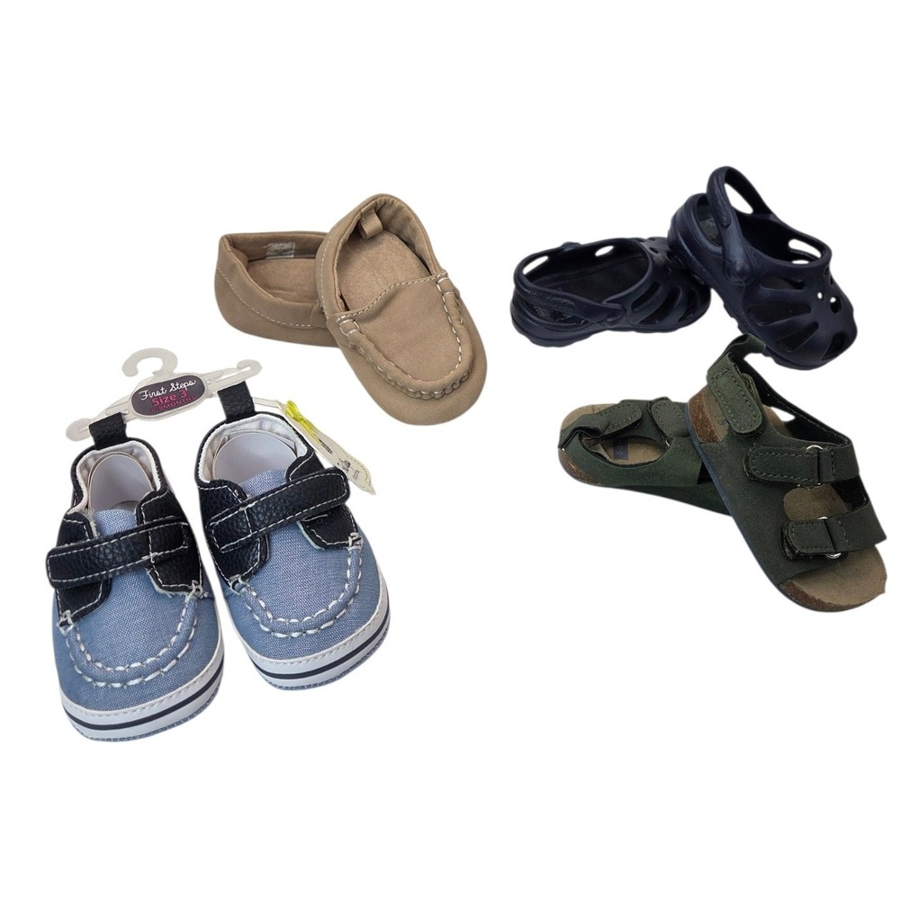 Baby Boy Shoe Bundle Sandals First‎ Steps Boat Shoes Loafers 0-9M